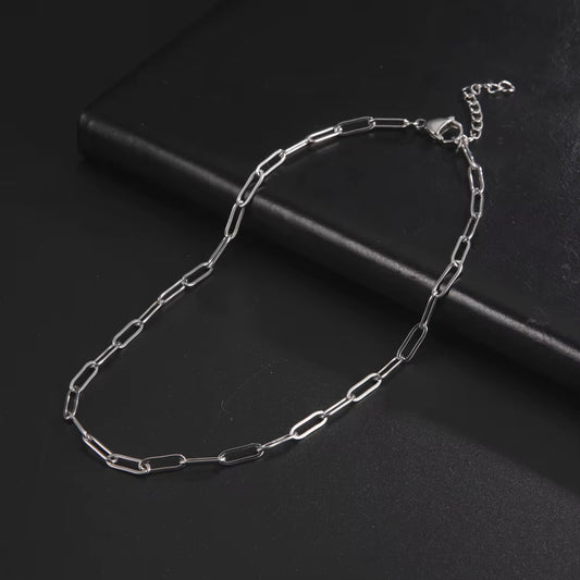 Paperclip Necklace Women'S Stainless Steel Gold Color Chain Choker for Women Fashion Minimalist Jewelry Friend Gift